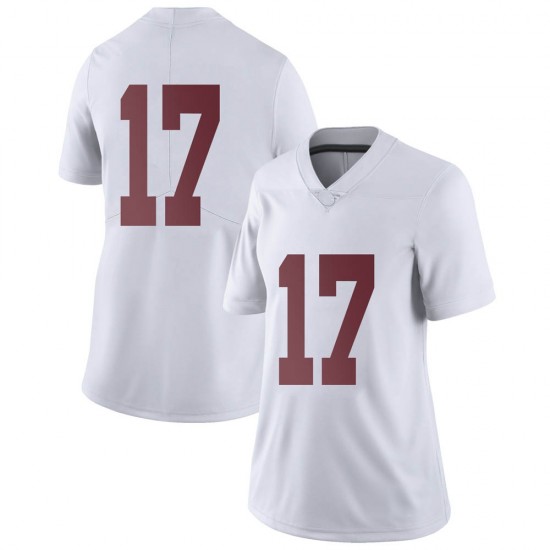 Alabama Crimson Tide Women's Agiye Hall #17 No Name White NCAA Nike Authentic Stitched College Football Jersey TZ16F70CT